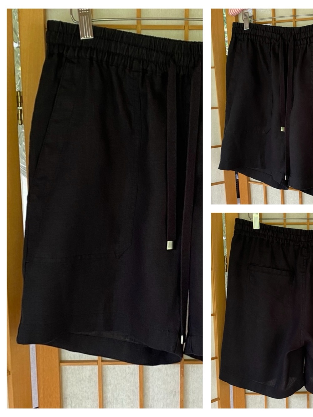 Lauren Ralph Lauren Black Linen Shorts SZ 2 Beach Vacation Coastal